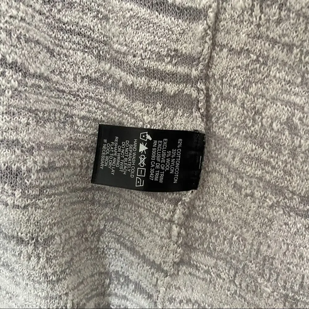 NIC+ZOE Lace It Back Gray Cotton Cardigan Medium